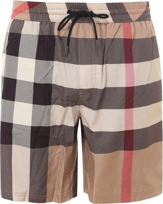 Checked Drawcord Swim Shorts