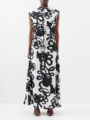 Ivy-print Crepe Maxi Dress