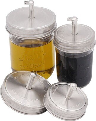 Stainless Steel Pour Spout Oil Cruet Lids For Mason Jars