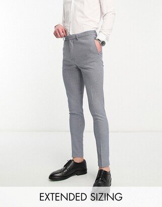 wedding super skinny suit pants in birdseye texture in navy