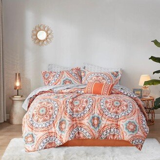 Gracie Mills Essentials Serenity Complete Bed & Sheet Set, Coral - Full