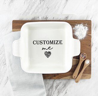 Ceramic Casserole Dish With Custom Recipe | Stoneware Dish Engraved Design Personalized Baking Custom Gift