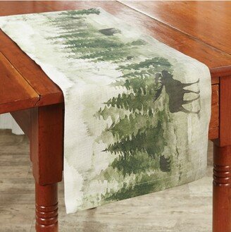 Park Designs Watercolor Wildlife Table Runner - 36''L - Green