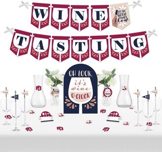 Big Dot Of Happiness But First, Wine Diy Wine Tasting Signs Drink Bar Decorations Kit 50 Pc