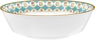 Lodi's Morning 40 oz Vegetable Bowl, 9 - White, Blue, Gold-Tone