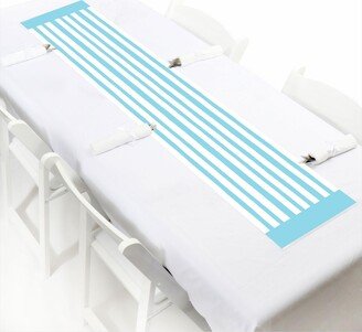 Big Dot Of Happiness Blue Stripes - Petite Simple Party Paper Table Runner - 12 x 60 inches