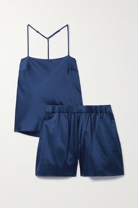 Tayla Tait Stretch-silk Satin Pajama Set - Blue