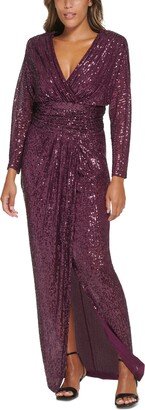 Women's Sequined Banded-Waist Evening Gown