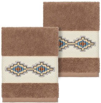 Gianna Embellished Washcloth - Set of 2 - Latte