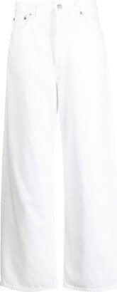 White Low Slung Wide-Leg Jeans