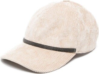 Corduroy Beaded-Trim Cap