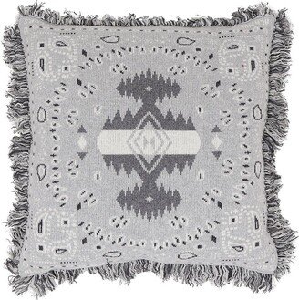 Fringed Edge Bandana Intarsia-Knit Cushion