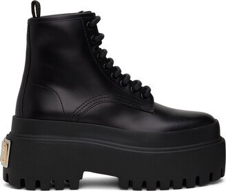 Black Logo Plaque Boots