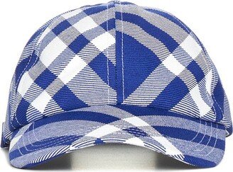 Check-Plaid Curved Peak Baseball Cap