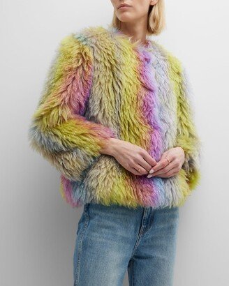 BECAGLI Dyed Faux Fur Short Coat