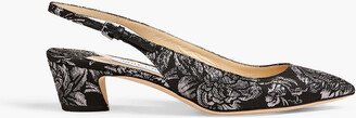 Gemma 40 metallic brocade slingback pumps