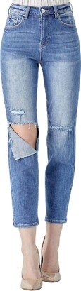 RISEN Relaxed Fit High Waist Jean In Blue