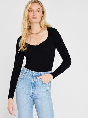 Shrug Neck Rib Sweater