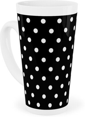 Mugs: Dotty - White On Black Tall Latte Mug, 17Oz, Black