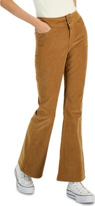 Juniors' High-Rise Curvy-Fit Flare-Leg Corduroy Pants