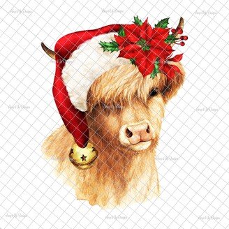 Merry Christmas Cow Clear Laser Printed Waterslide Image, Decal, Cow,, Tumbler Supplies, Waterslide Decal