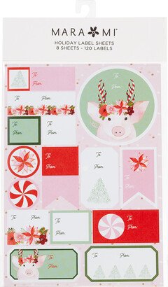 Gartner Studios Labels Festive Pigs Pink Set of 120