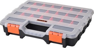 TACTIX Large Divided Handled Parts Organizer Black/Orange