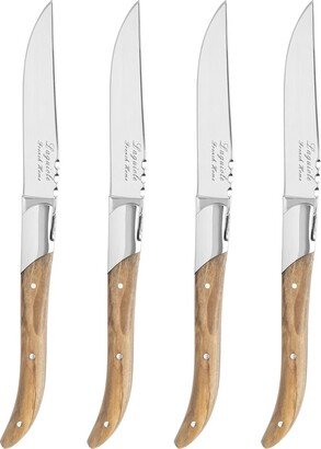 Laguiole Steak Knives With Olive Wood Handles (Set Of 4)-AA