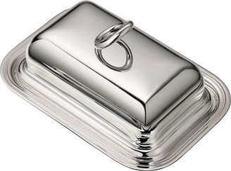 Silver-Plated Glass Vertigo Butter Dish (17Cm X 12Cm)