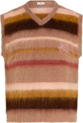 Logo-Embroidered Mohair-Blend Sleeveless Jumper