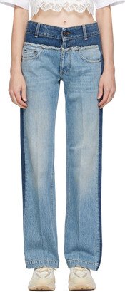 Blue Paneled Jeans-AA