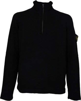 Compass-Patch Half-Zipped Jumper-AA