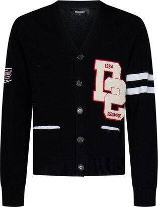 Logo Patch Buttoned Cardigan-AA