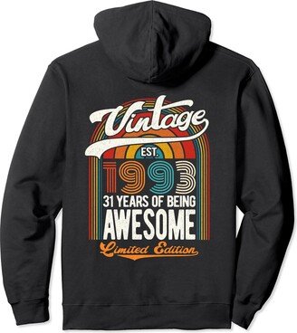 GTee Vintage 31st Birthday Version 2024 Vintage 31st Birthday 31 Years Of Being Awesome Born In 1993 Pullover Hoodie