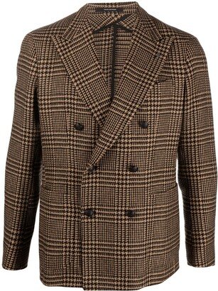 Prince of Wales-check double-breasted blazer