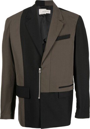 Two-Tone Notched-Lapels Blazer