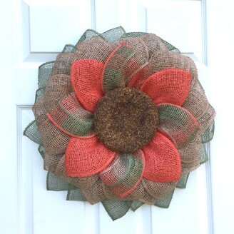 Fall Sunflower Front Door Wreath, Storm Harvest Wreath