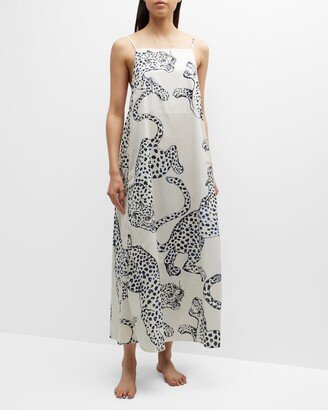 Jaguar-Print Square-Neck Nightie