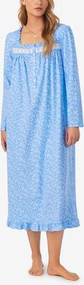 Women's Cotton Floral Lace-Trim Nightgown