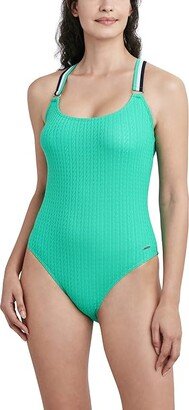 Fishermans Knit D Ring Mio (Green) Women's Swimsuits One Piece