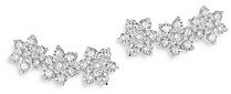 Diamond Flower Ear Climbers in 14K White Gold, 0.30 ct. t.w. - 100% Exclusive