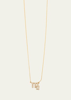 ENGELBERT 18K Yellow Gold Petit Sign Virgo Necklace with Diamonds