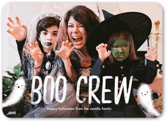 Halloween Cards: The Boo Crew Halloween Card, White, 5X7, Standard Smooth Cardstock, Rounded