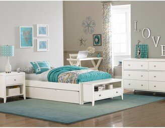 Pulse Full Platform Bed with Trundle, White