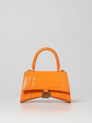 Hourglass S B alenciaga crocodile print leather bag