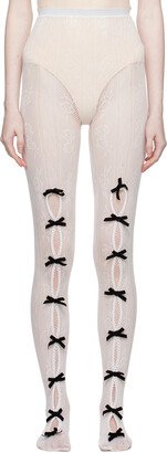 Nodress White Bowknot Fishnet Tights