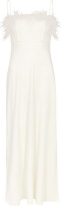 Selene Feather-trimmed Midi Dress