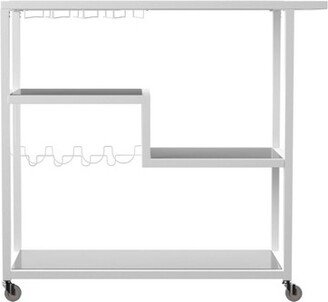 Southern Enterprises Zephs Bar Cart White/Smoky Gray - Holly & Martin