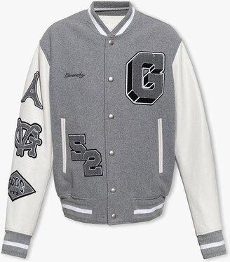 Logo Embroidered Bomber Jacket