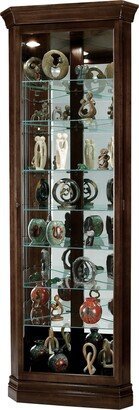 Dustin Espresso 8-shelf Solid Wood Curio Cabinet - 80 in. high x 28 in. wide x 16 in. deep